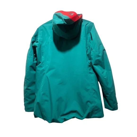Helly Hansen Powshot Ski Long Jacket Coat Women Medium Green Hooded Snowboarding - Picture 4 of 16